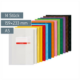 Hefthüllen-Set | 159×233 mm, A5, sortiert, 14 Stück