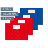Hefthüllen-Set | 161×224 mm, A5 quer, sortiert, 4 Stück