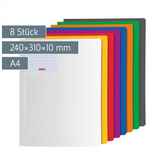 Schnellhefter-Set „Basic“ FACT!pp | A4, Füllhöhe: 10 mm, sortiert, 8 Stück