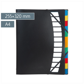 Ordnungsmappe | A4, 12 Fächer, schwarz