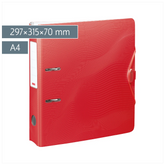 Ordner „WAVE“ Colour Code | A4, 70 mm, Hebelmechanik mit gummiertem Griff, red