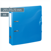 Ordner „WAVE“ Colour Code | A4, 70 mm, Hebelmechanik mit gummiertem Griff, azur