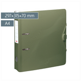 Ordner „WAVE“ Colour Code | A4, 70 mm, Hebelmechanik mit gummiertem Griff, olive