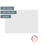 Karteikarten | 210×148 mm, A5, 5 mm kariert, weiß, 100 Stück