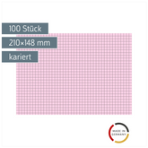 Karteikarten | 210×148 mm, A5, 5 mm kariert, rot, 100 Stück