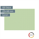 Karteikarten | 210×148 mm, A5, 5 mm kariert, grün, 100 Stück