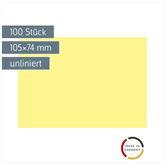 Karteikarten | 105×74 mm, A7, unliniert, gelb, 100 Stück
