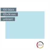 Karteikarten | 105×74 mm, A7, unliniert, blau, 100 Stück