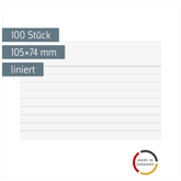 Karteikarten | 105×74 mm, A7, liniert, weiß, 100 Stück