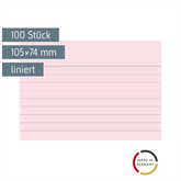 Karteikarten | 105×74 mm, A7, liniert, rot, 100 Stück