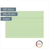 Karteikarten | 105×74 mm, A7, liniert, grün, 100 Stück