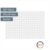 Karteikarten | 105×74 mm, A7, 5 mm kariert, weiß, 100 Stück