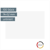 Karteikarten | 74×52 mm, A8, unliniert, weiß, 100 Stück