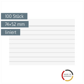 Karteikarten | 74×52 mm, A8, liniert, weiß, 100 Stück