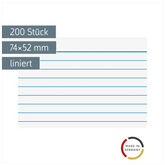 Karteikarten | 74×52 mm, A8, liniert, weiß, 200 Stück