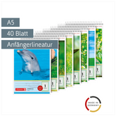 Schulblock | A5, Lineatur 1, 40 Blatt, sortiert