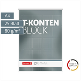 T-Konten-Block gelocht | A4, 25 Blatt, grau