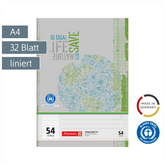 Vokabelheft Recycling | A4, Lineatur 54, 32 Blatt, grün/grau