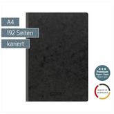 Notizbuch Premium FACT!plus Kladde | A4, kariert, schwarz