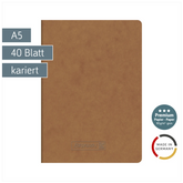 Heft Premium FACT!plus | A5, kariert, 40 Blatt, braun