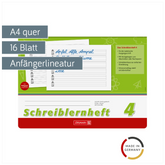 Schreiblernheft | A4 quer, Lineatur 4, 16 Blatt, grün