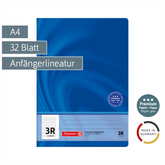 Schulheft Premium Vivendi | A4, Lineatur 3R, 32 Blatt, blau