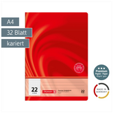 Schulheft Premium Vivendi | A4, Lineatur 22, 32 Blatt, rot