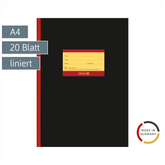 Oberschulheft | A4, Lineatur 25A, 20 Blatt, schwarz