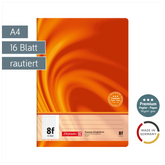 Schulheft Premium Vivendi | A4, Lineatur 8f, 16 Blatt, orange