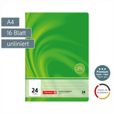 Schulheft Premium Vivendi | A4, Lineatur 24, 16 Blatt, grün