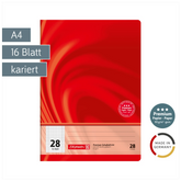 Schulheft Premium Vivendi | A4, Lineatur 28, 16 Blatt, rot