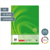 Schulheft Premium Vivendi | A4, Lineatur 30, 16 Blatt, grün