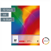 Schulhefte | A4, Lineatur 8f, 16 Blatt, mehrfarbig, 10 Stück