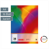 Schulheft | A4, Lineatur 38, 16 Blatt, mehrfarbig