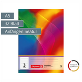 Schulheft | A5, Lineatur 3, 32 Blatt, mehrfarbig