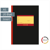Oberschulheft | A5, Lineatur 9, 20 Blatt, schwarz