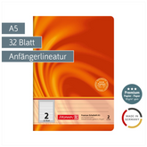 Schulheft Premium Vivendi | A5, Lineatur 2, 32 Blatt, orange
