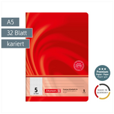 Schulheft Premium Vivendi | A5, Lineatur 5, 32 Blatt, rot