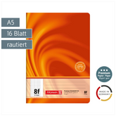 Schulheft Premium Vivendi | A5, Lineatur 8f, 16 Blatt, orange