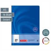 Schulheft Premium Vivendi | A5, Lineatur 27, 16 Blatt, blau