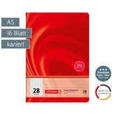 Schulheft Premium Vivendi | A5, Lineatur 28, 16 Blatt, rot