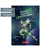 Hausaufgabenheft Robot Heroes | A5, 48 Blatt, dunkelblau/grün