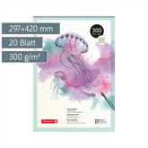 Aquarellblock | A3, 20 Blatt, weiß/violett