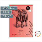 Zeichenkartonblock | A2, 10 Blatt, rot