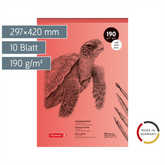 Zeichenkartonblock | A3, 10 Blatt, rot