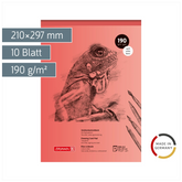 Zeichenkartonblock | A4, 10 Blatt, rot