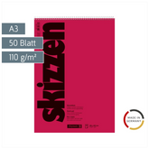 Skizzenblock | A3, 50 Blatt, rot