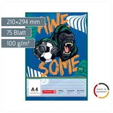 Malblock Sporty Animals | A4, 75 Blatt, blau/mehrfarbig