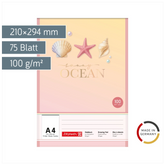 Malblock Sunny Ocean | A4, 75 Blatt, gold/mehrfarbig, pastell