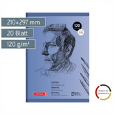 Zeichenblock | A4, 20 Blatt, blau